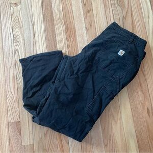 Carhartt Black Work Pants Womens 18 Original Fit Fleece Lined Normcore Utility